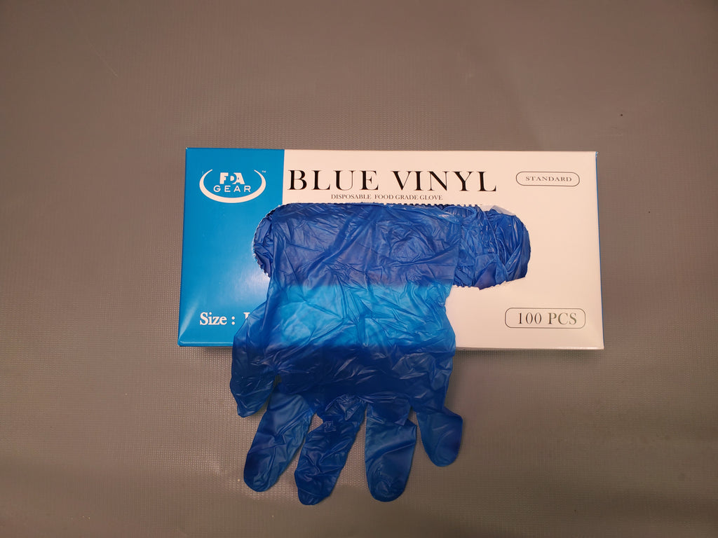Disposable Blue Vinyl  Glove,  5Mil  Food Grade