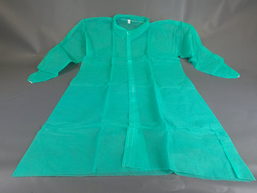 Lab Coats, Green, w/ Velcro Buttons   Case of 100pcs