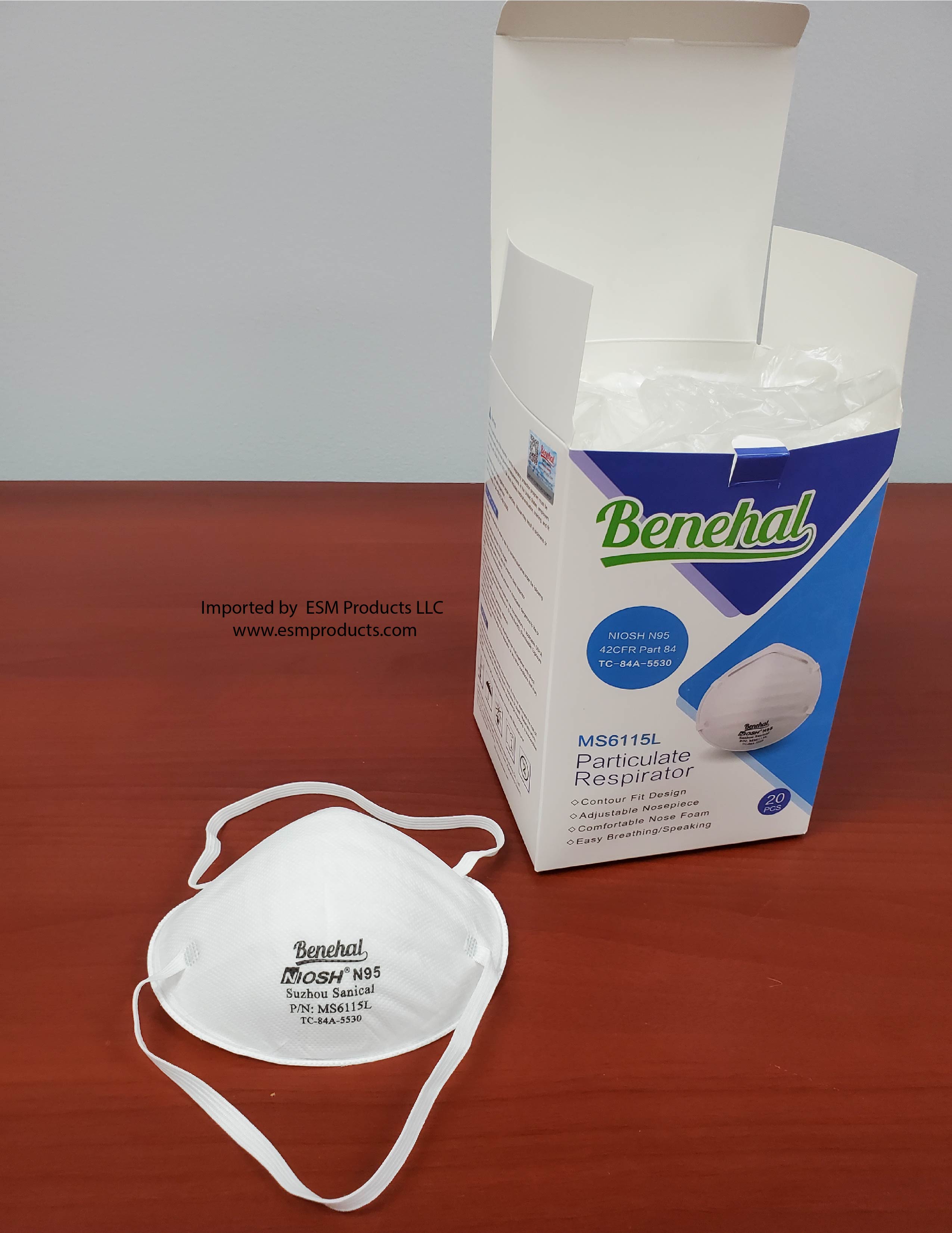 N95 - Cups style  6115L   Box of 20pcs
